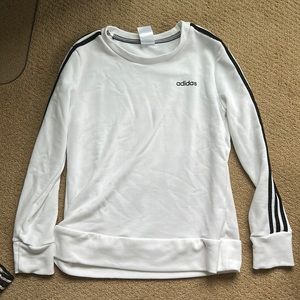 Adidas white Jersey crew neck sweatshirt